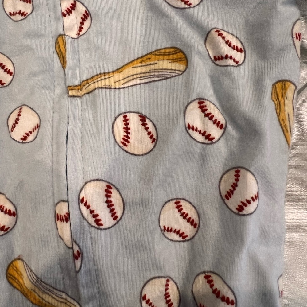 SWEET BAMBOO Baseball Print Kids One Piece SIZE NB - Picture 2 of 7